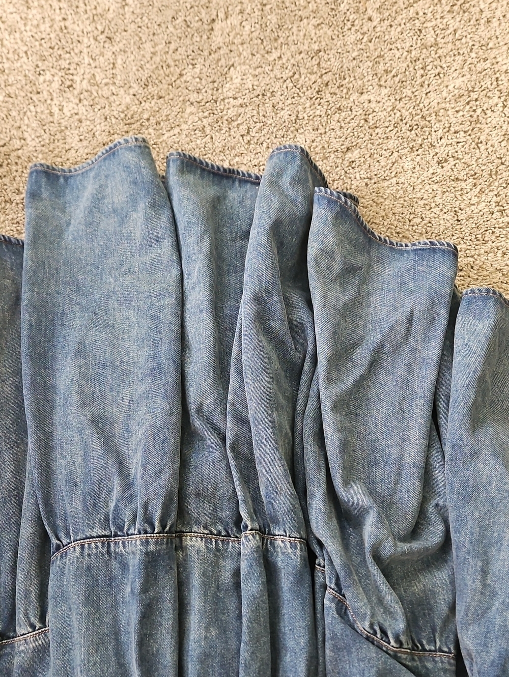 Nwt Alice + Olivia Light Blue Denim Midi Dress 6 - Picture 15 of 15